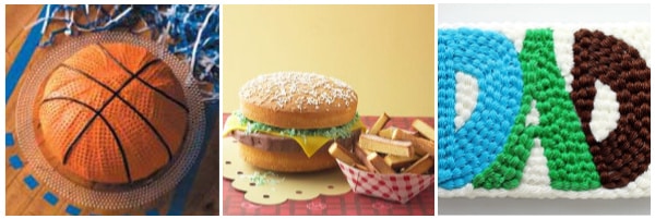Dad Cakes to Bake basketball, cheeseburger