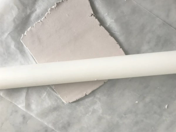 air dry clay with rolling pin