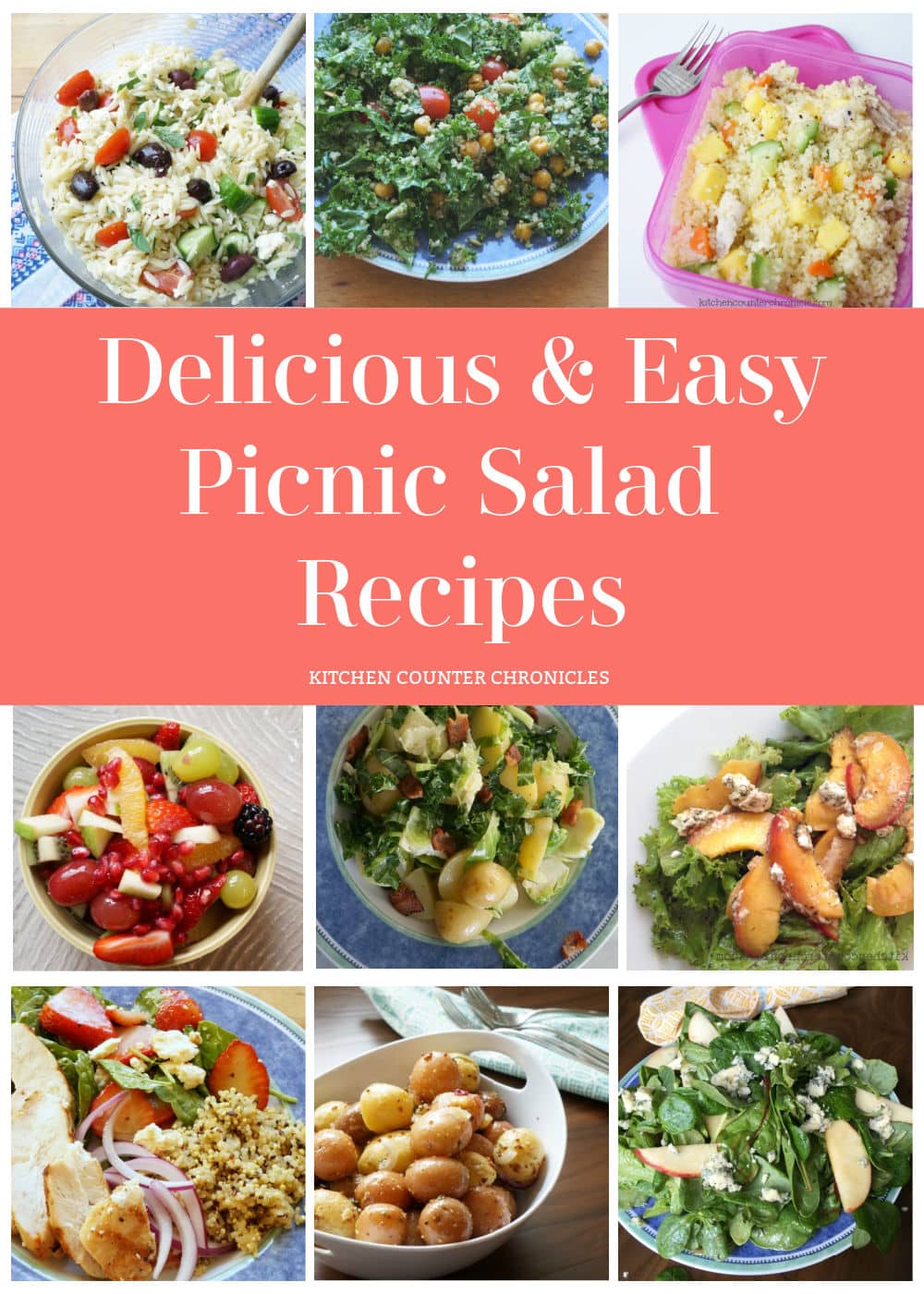 Easy Salads for picnics pin image
