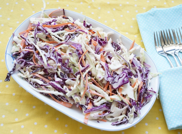 big bowl of classic creamy coleslaw