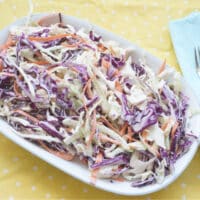 classic creamy coleslaw in bowl