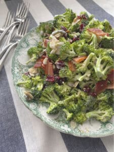 broccoli salad on serving platter