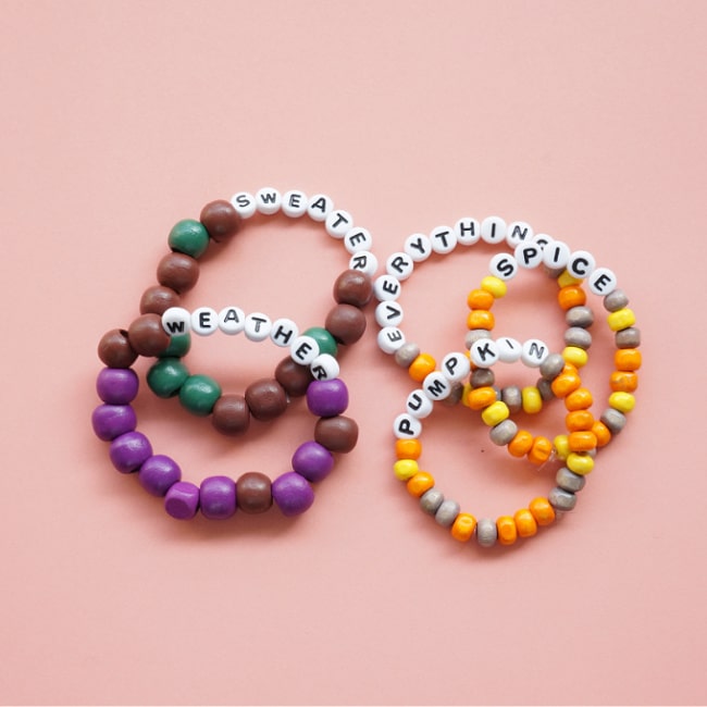 fall quote bracelets craft project for tweens