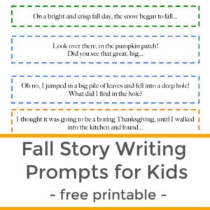 printable fall story writing prompts for kids