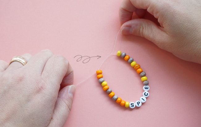 surgeons knot in bracelet