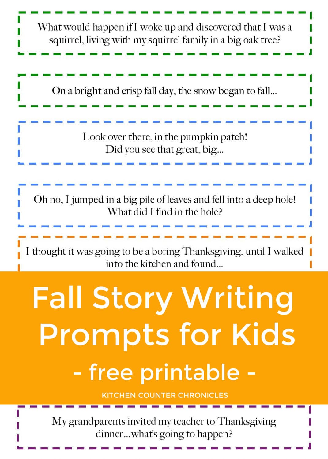 printable fall story writing prompts for kids
