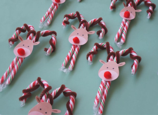 candy cane reindeer craft all done