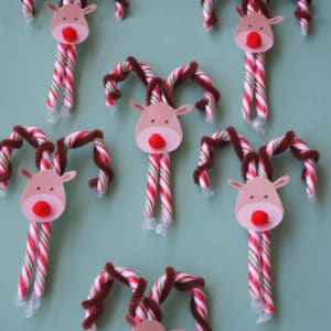 candy cane reindeer craft for kids