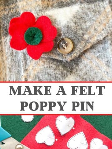 how to make a felt poppy pin poppy on jacket and title
