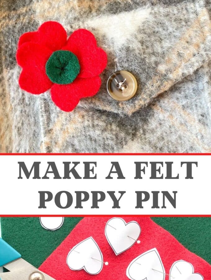 how to make a felt poppy pin poppy on jacket and title