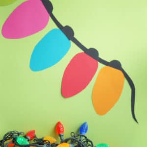 jumbo paper christmas light garland on wall