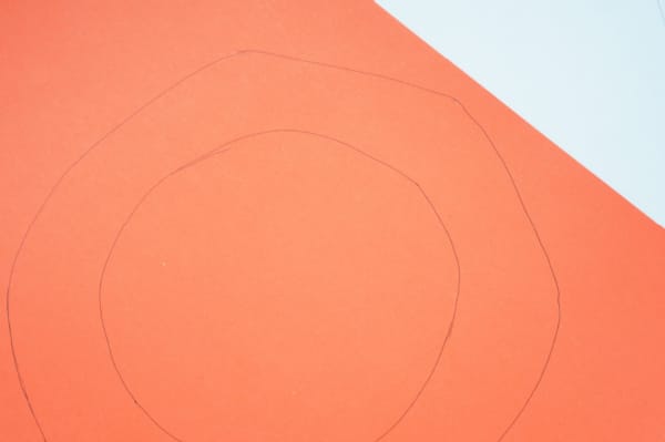 wreath shape drawn on red bristol board