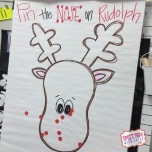pin the nose on rudolph game picture of the game