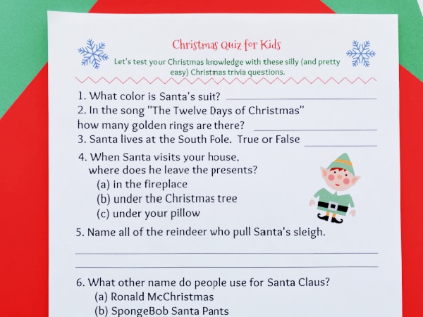 Fun Christmas Quiz For Kids