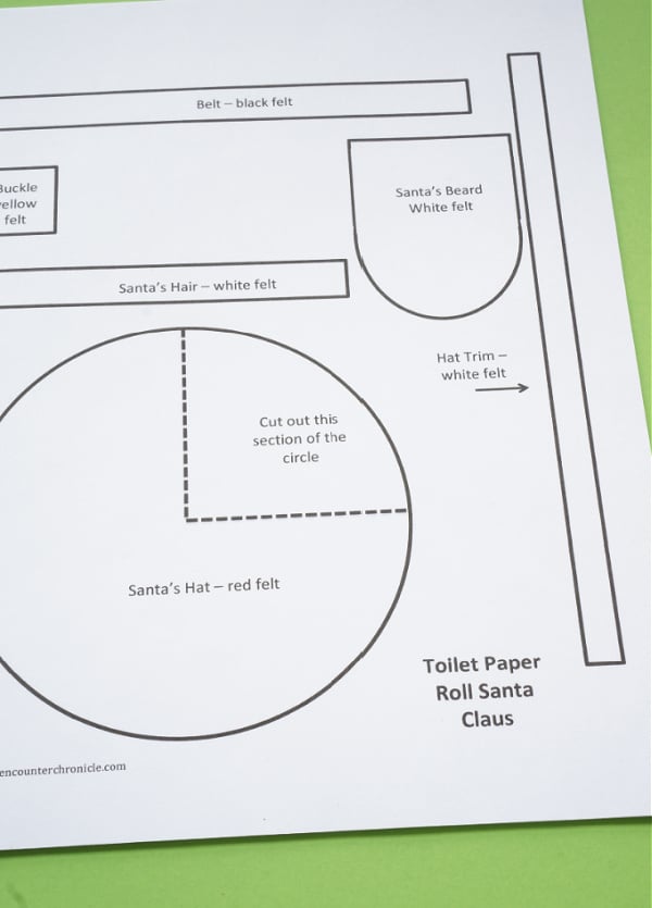 toilet roll santa template printable