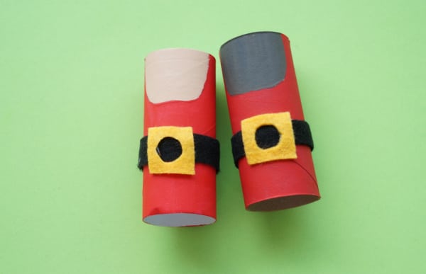 toilet roll santa with felt belt on