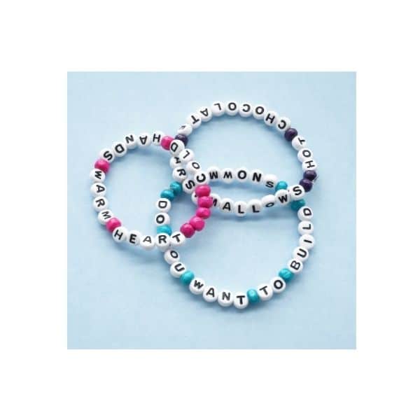 3 winter friendship bracelets piled up