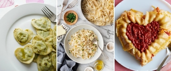 valentines day pasta recipes heart shaped ravioli fettuccine and heart lasagna