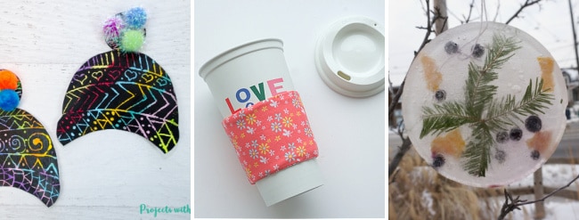 winter craft project for tweens sewing and scratch art and ice art