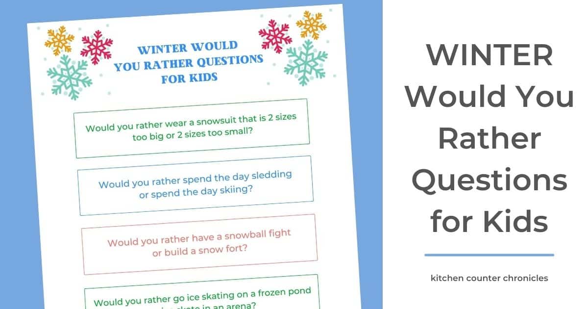 winter would you rather questions for kids printable social slide