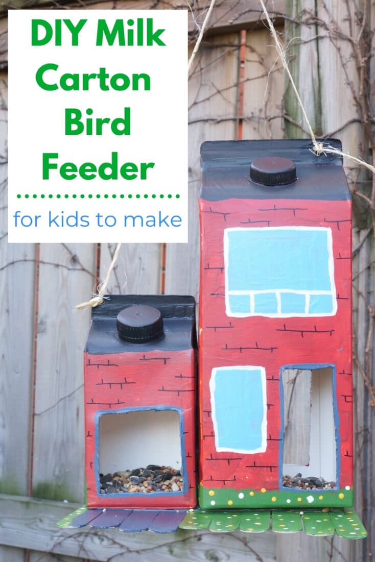 diy milk carton bird feeder image