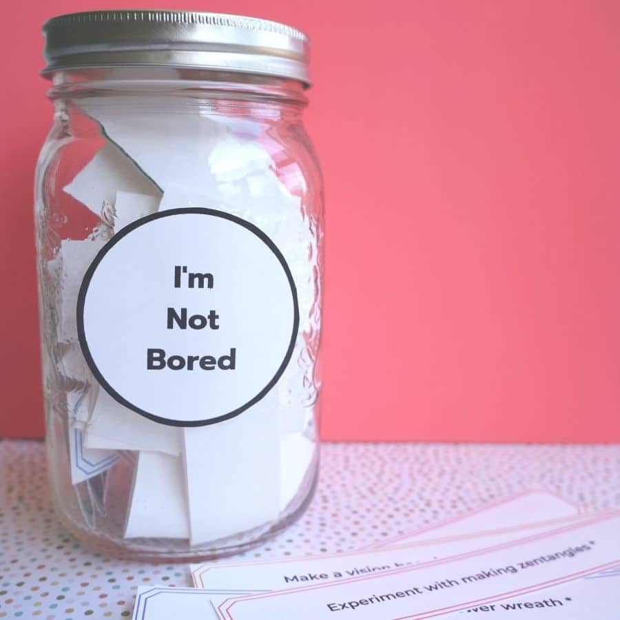I'm not bored jar ideas for tweens in a mason jar