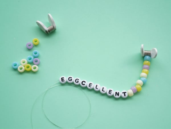easter friendship bracelet beads on string