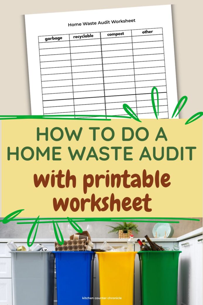 garbage bins and home waste audit worksheet for home waste audit activity