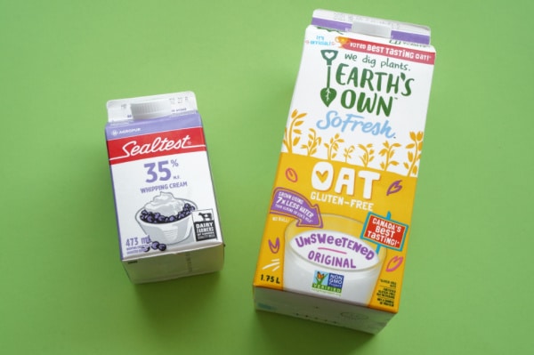 cleaned milk cartons for homemade bird feeder large and small
