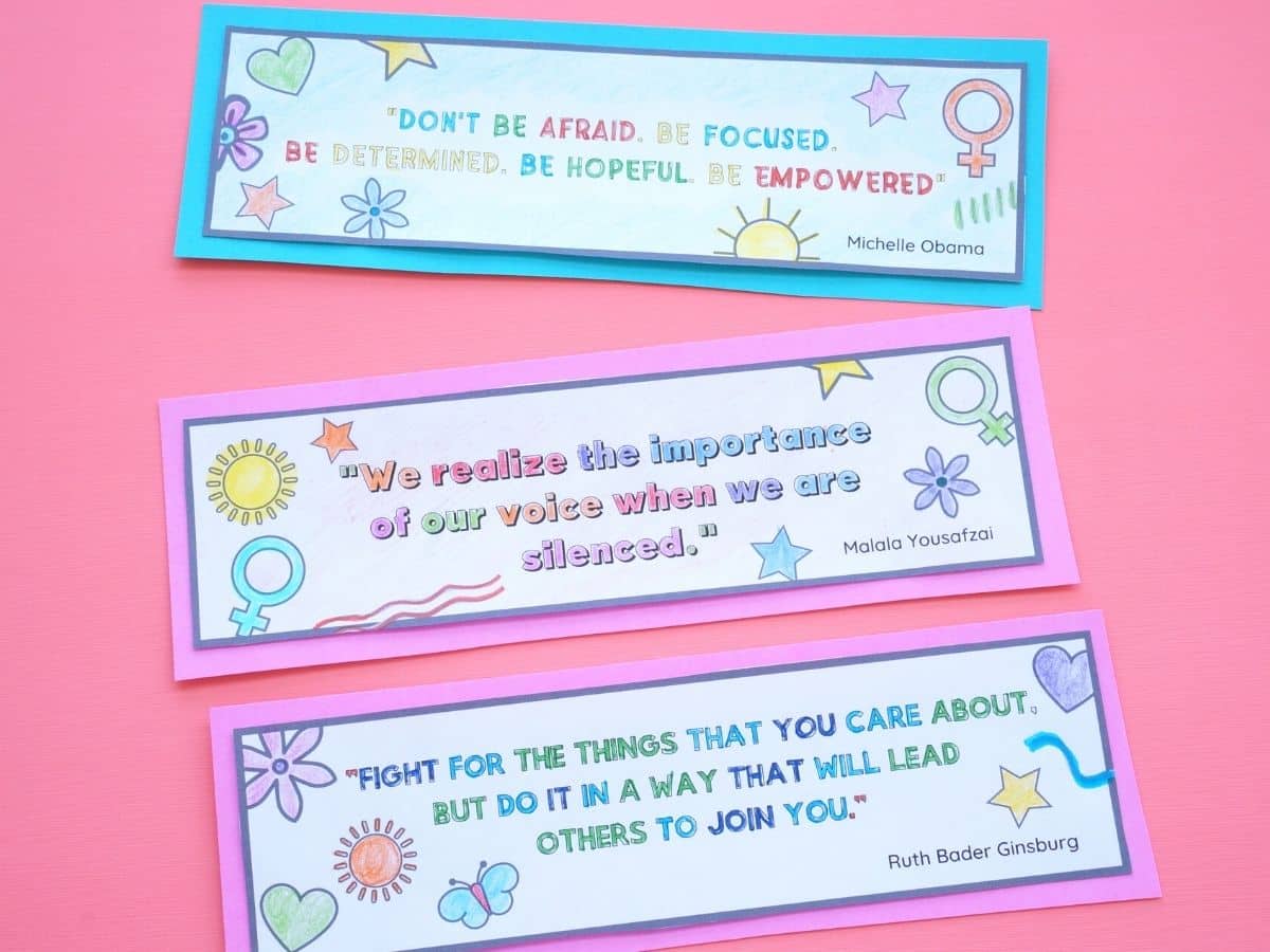 printable bookmarks with inspiring quotes coloured in