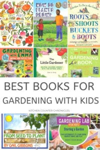 the best gardening books for kids collage of book covers