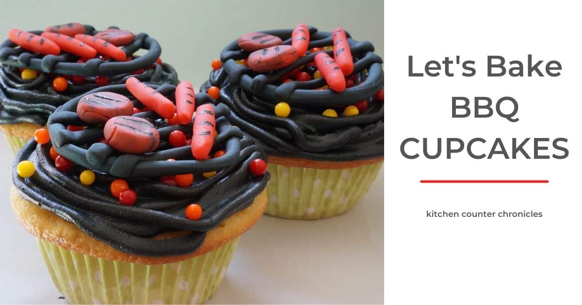 bbq grill cupcakes with title