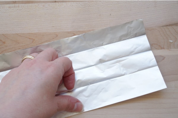 foil cookie cutter being folded