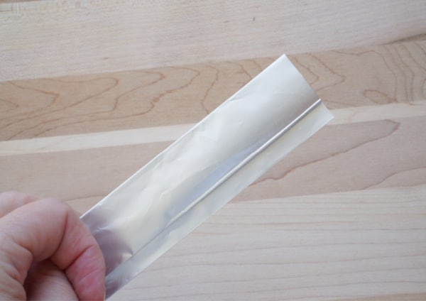 piece of foil that is folded into strip