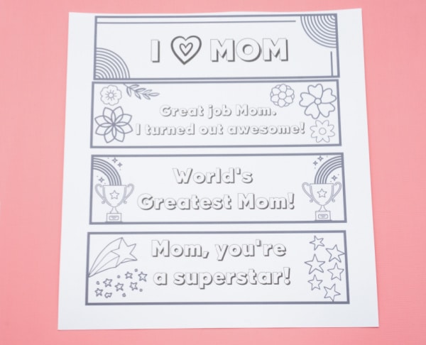printable mothers day bookmarks uncolored printed on white paper