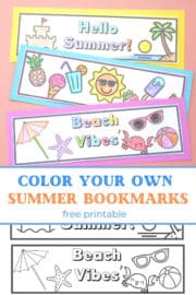 Creative Summer Printable Coloring Bookmarks for Kids