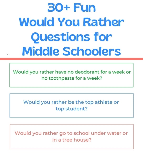 would you rather questions middle school social button