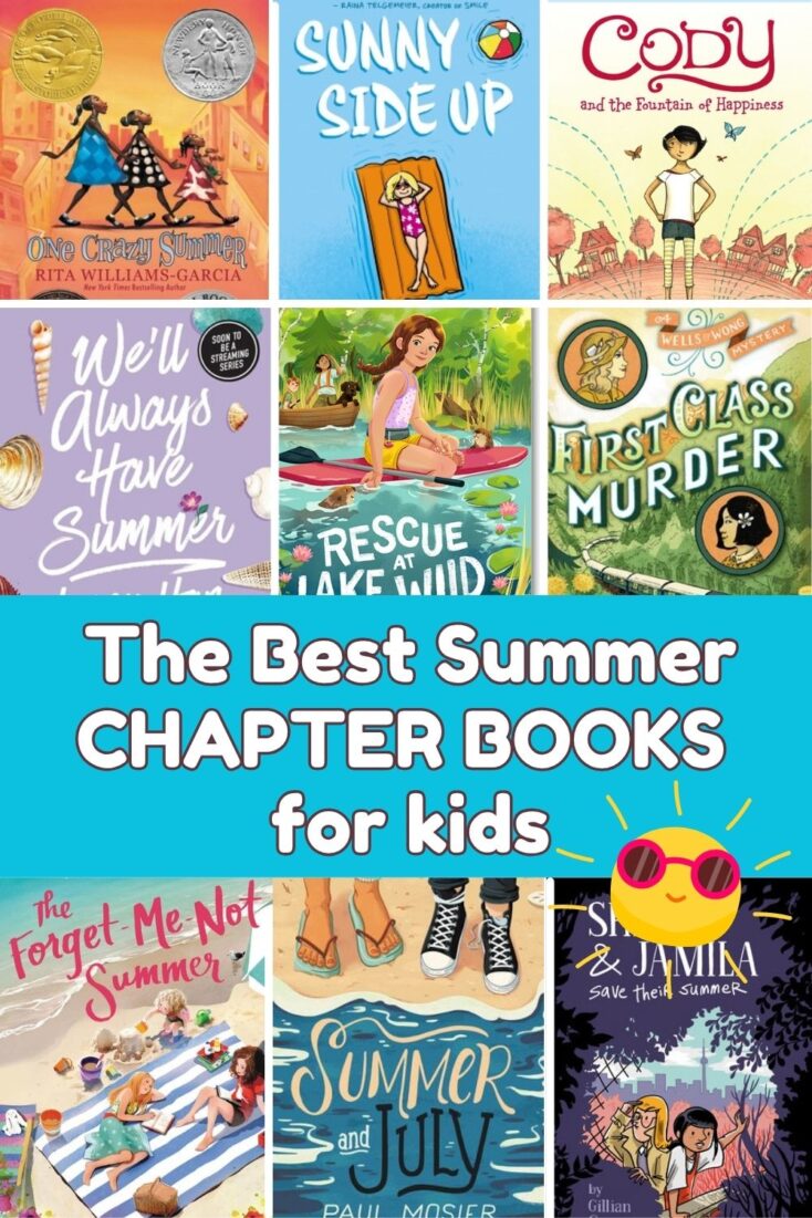collage of the best summer chapter books kids new pin image