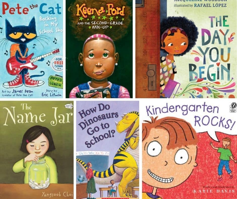 collage of back to school books for kids kindergarten to grade 6 social image