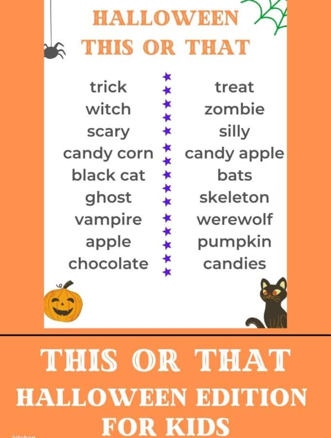 This or That Halloween Edition for Kids