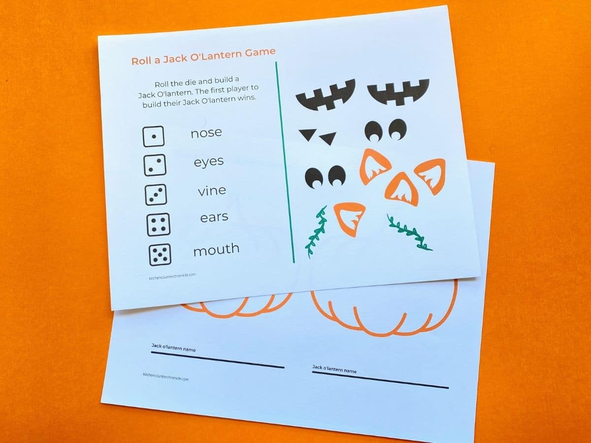 build a jack o'lantern game printed on paper