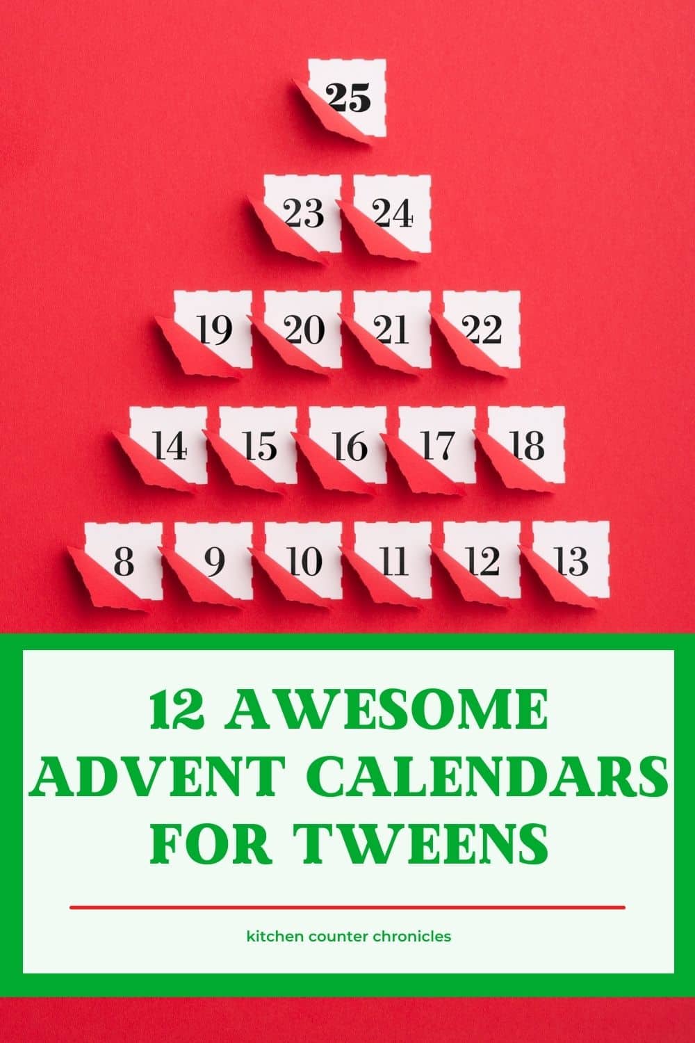12 Awesome Advent calendars for tweens paper advent calendar and title