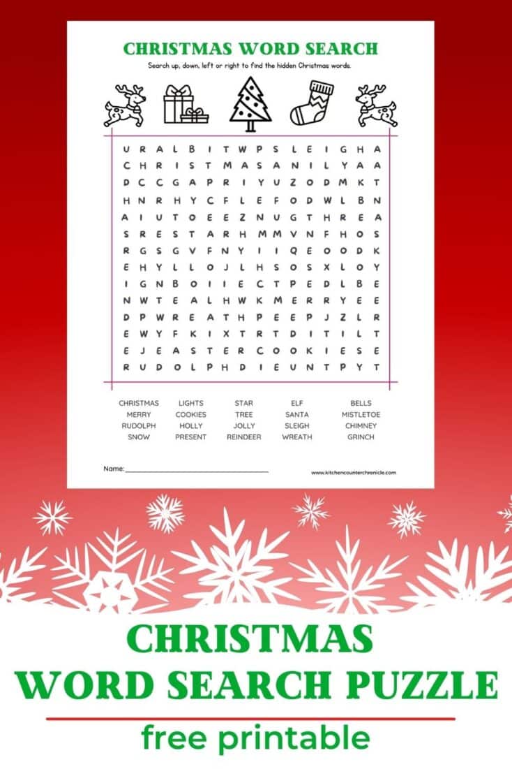 Fun and Free Christmas Word Search Game Printable