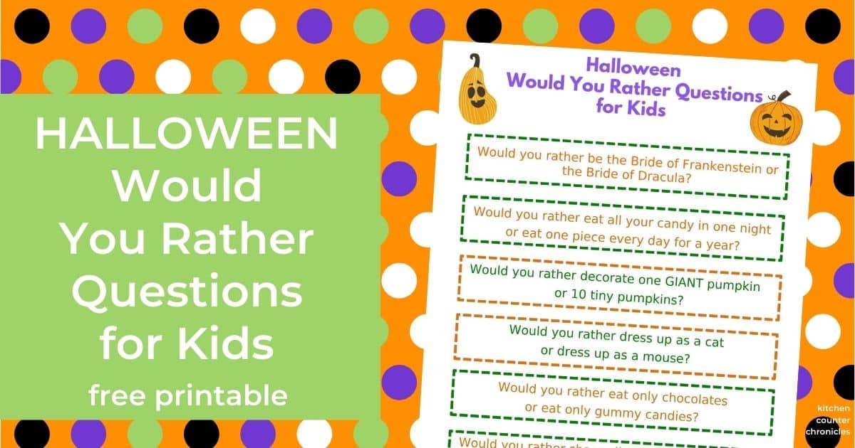 125 Halloween Would You Rather Questions {Free Printable}