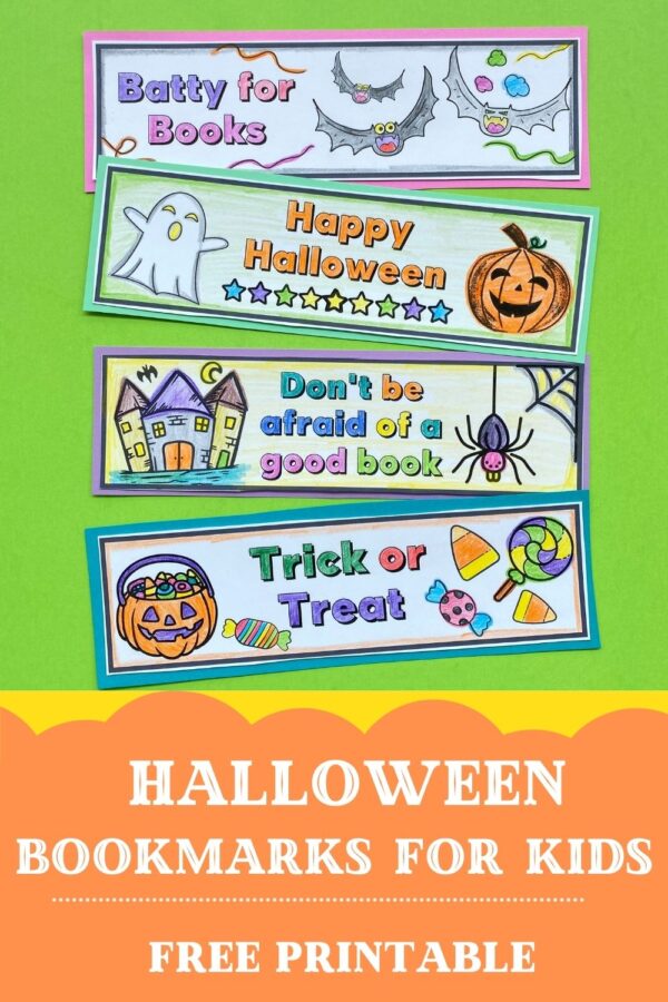free printable halloween bookmarks for kids to colour
