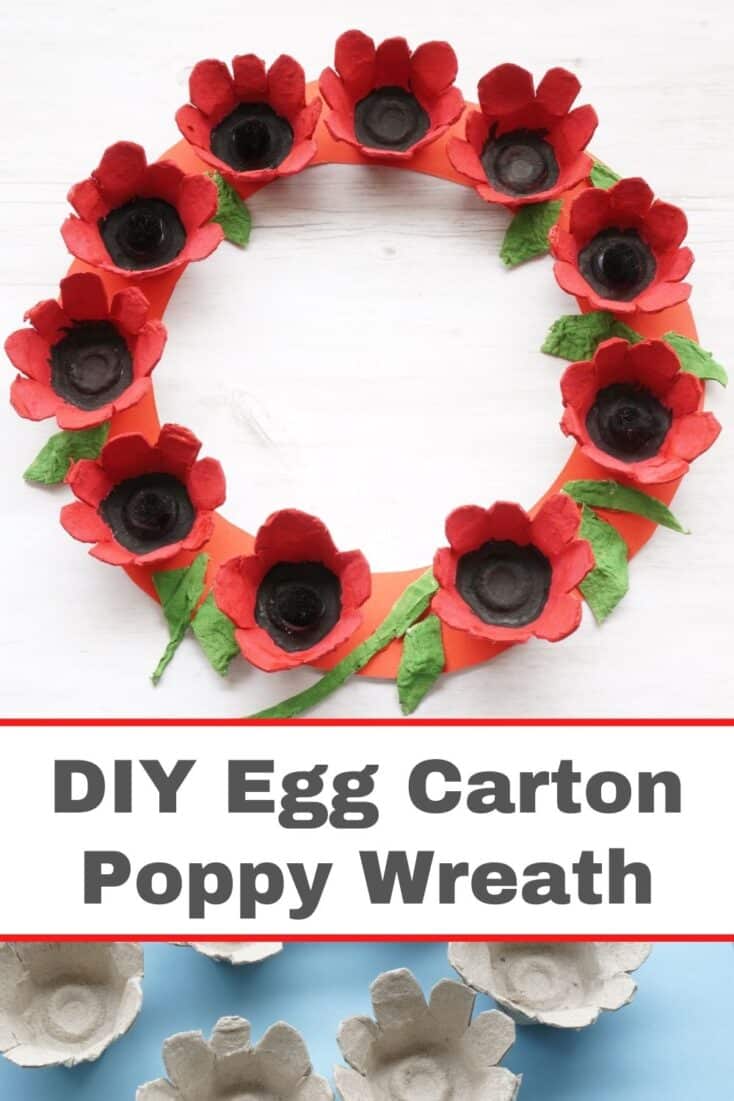 Egg Carton Poppy Wreath with title