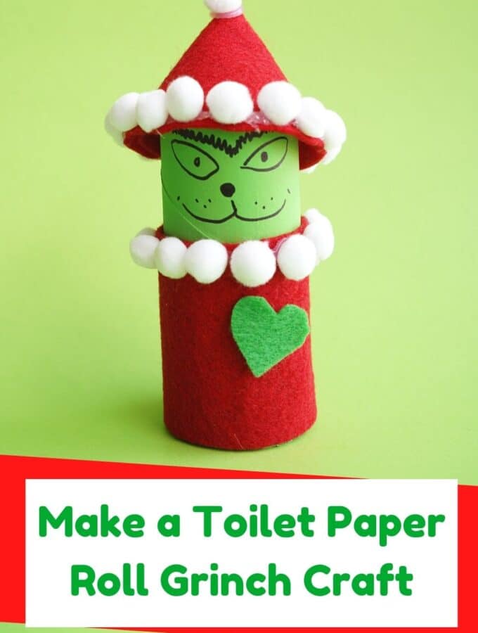 make a toilet paper roll grinch craft