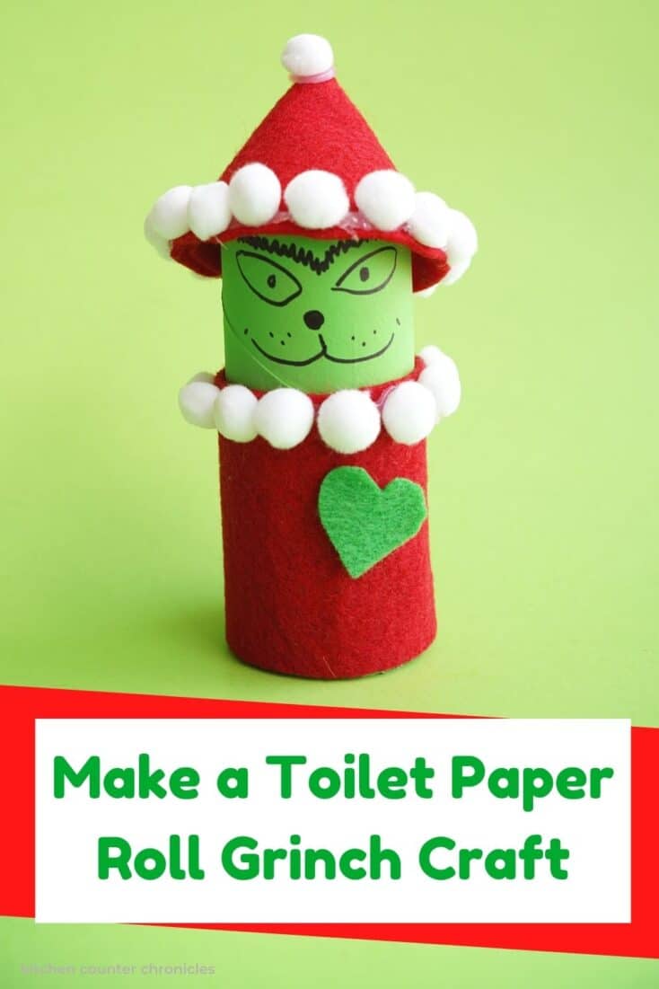 make a toilet paper roll grinch craft