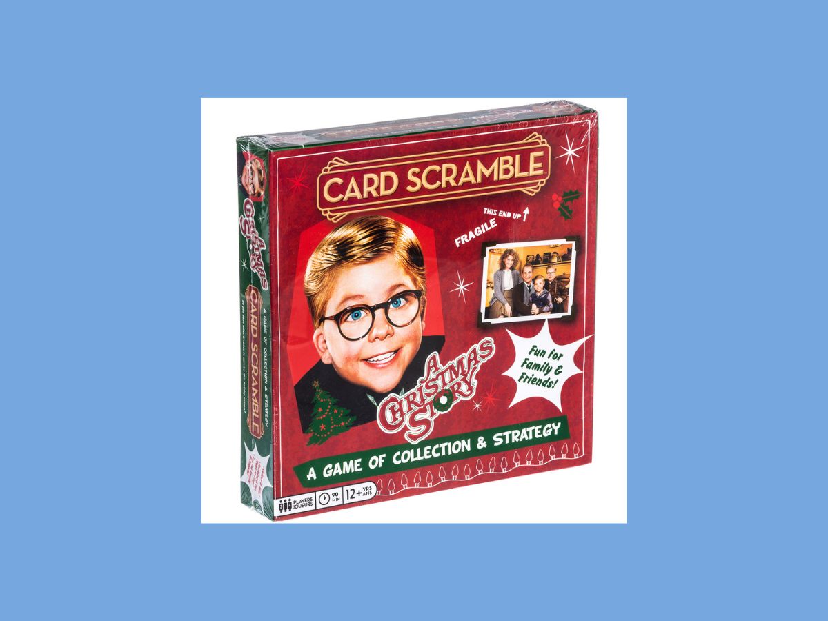 a christmas story card scramble game box