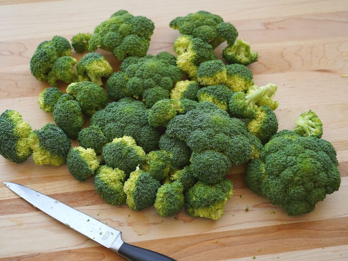 broccoli florets for veggie christmas tree